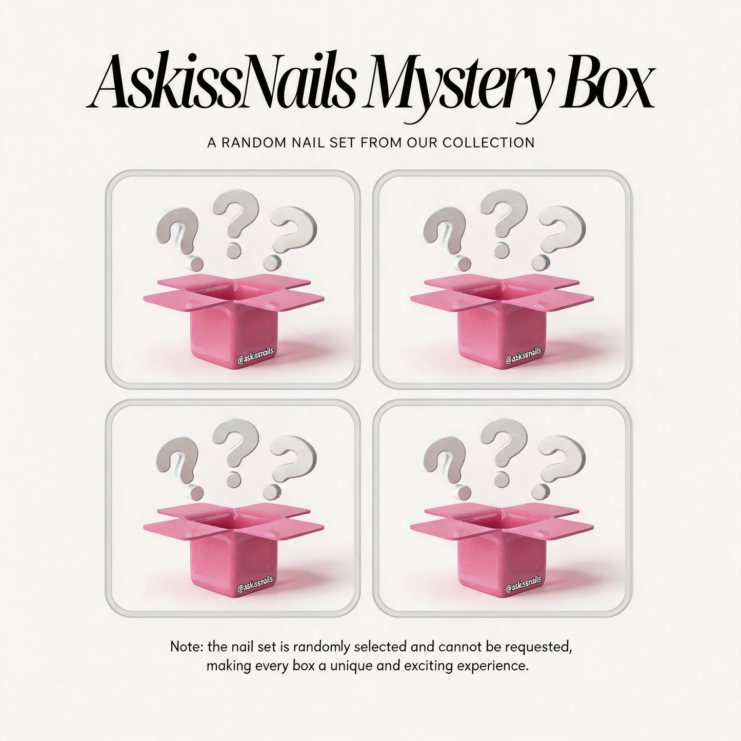 ASKISS Mystery Box Press-On Nails  – 4 sets a bundle