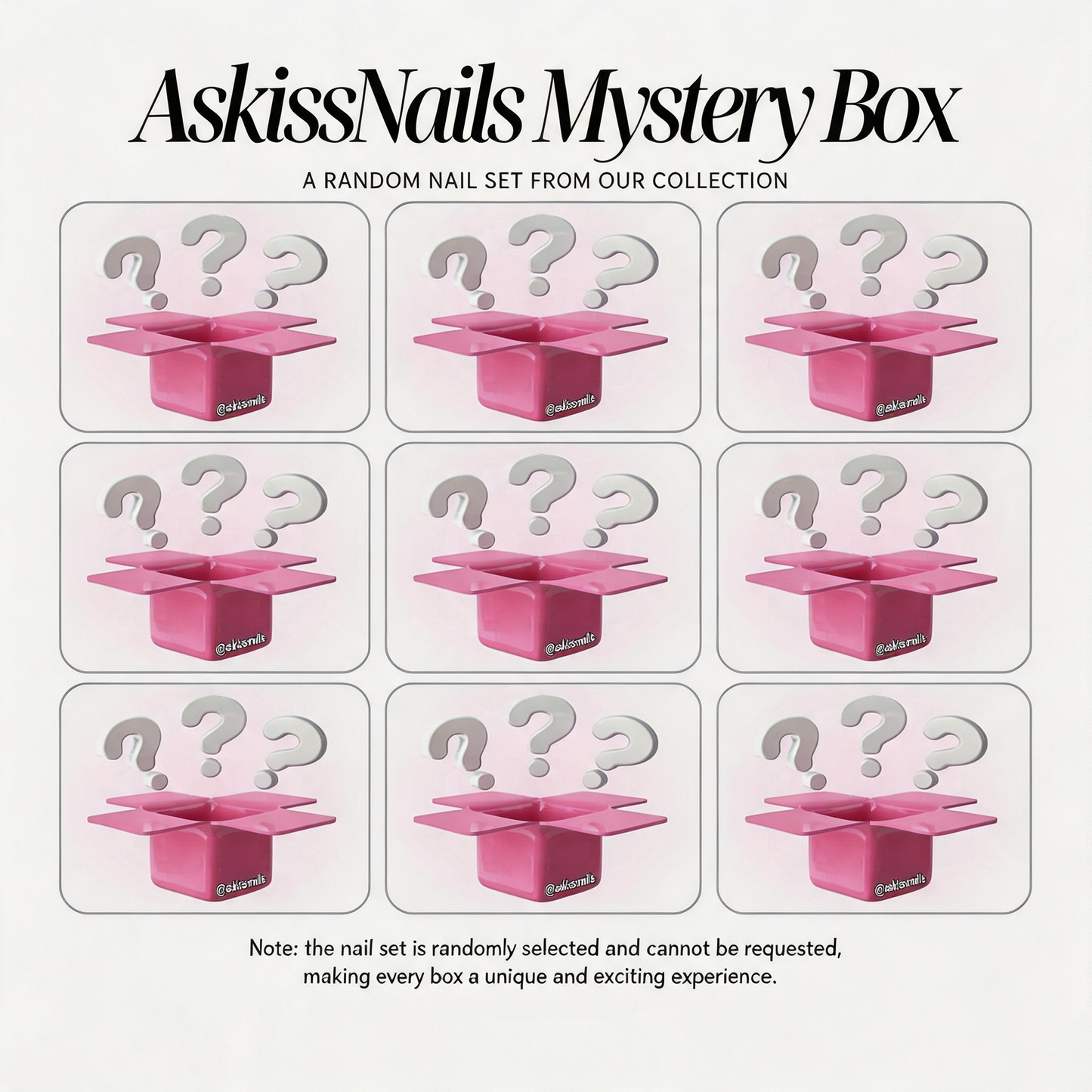 ASKISS Mystery Box Press-On Nails  – 9 sets a bundle
